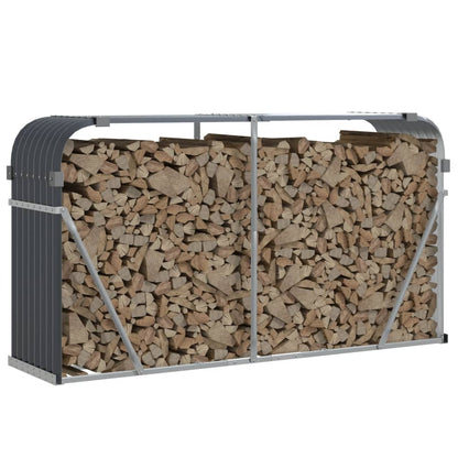 Brennholzregal Kaminholzregal 180x45x100 cm verzinkter Stahl Anthrazit Außen