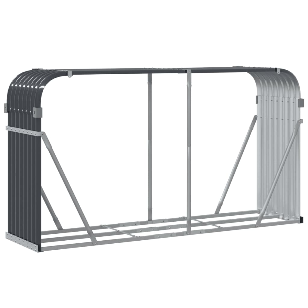 Brennholzregal Kaminholzregal 180x45x100 cm verzinkter Stahl Anthrazit Außen