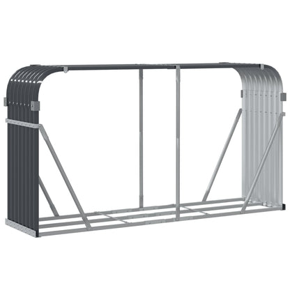 Brennholzregal Kaminholzregal 180x45x100 cm verzinkter Stahl Anthrazit Außen