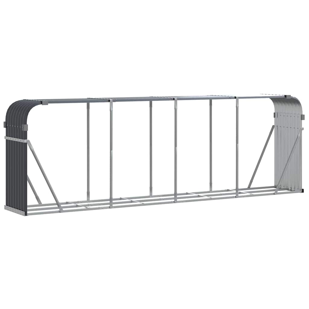 vidaXL Firewood Shelter Anthracite 300x45x100 cm Galvanized Steel