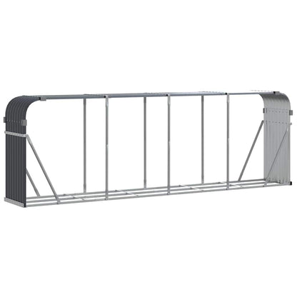 vidaXL Firewood Shelter Anthracite 300x45x100 cm Galvanized Steel