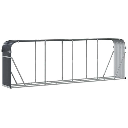 vidaXL Firewood Shelter Anthracite 300x45x100 cm Galvanized Steel