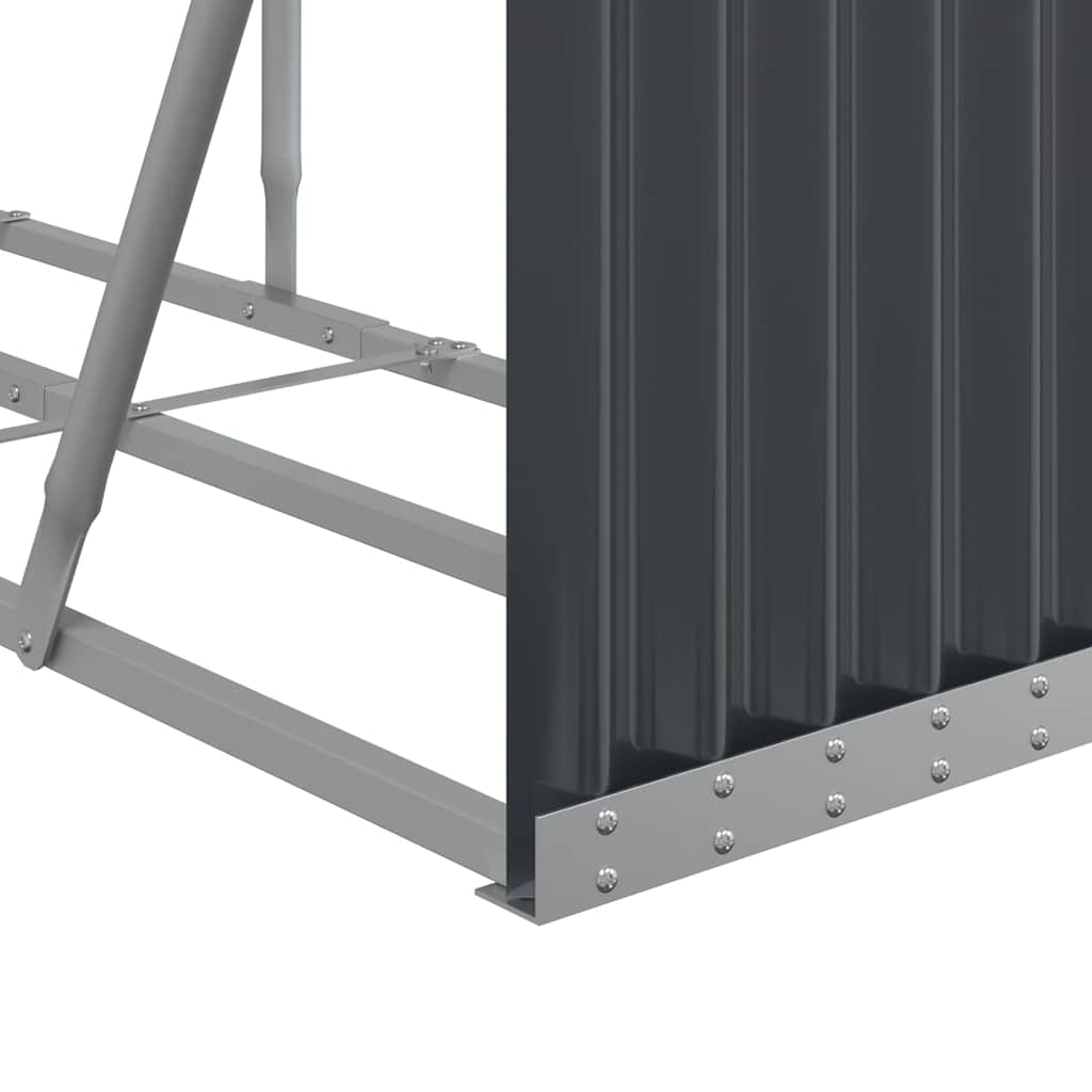 vidaXL Firewood Shelter Anthracite 300x45x100 cm Galvanized Steel