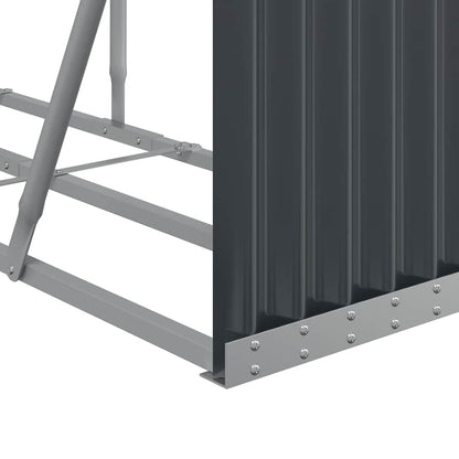 vidaXL Firewood Shelter Anthracite 300x45x100 cm Galvanized Steel
