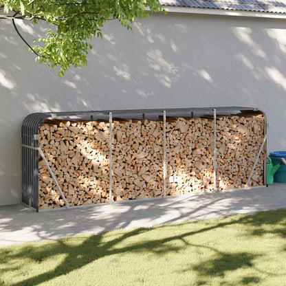 vidaXL Firewood Shelter Anthracite 300x45x100 cm Galvanized Steel