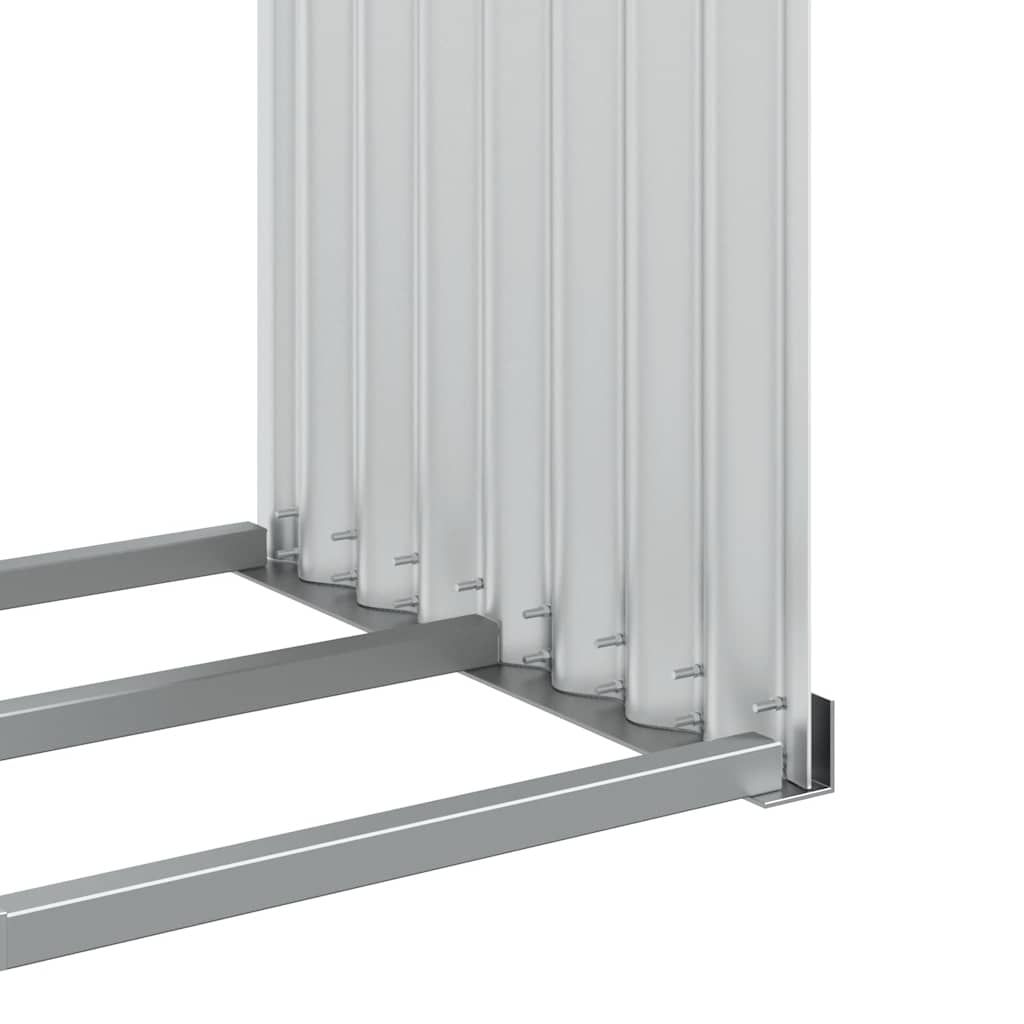 Brennholzunterstand Silber 120x45x140 cm Verzinkter Stahl Holzlager außen