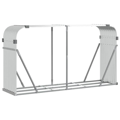 vidaXL Firewood Shelter Silver 180x45x100 cm Galvanized Steel