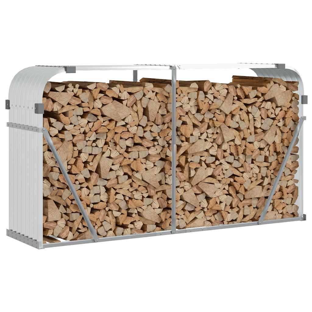 vidaXL Firewood Shelter Silver 180x45x100 cm Galvanized Steel