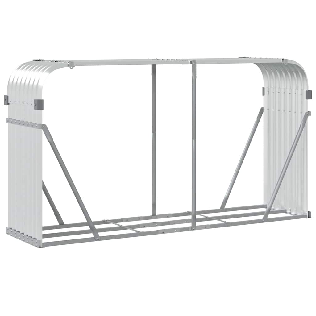 vidaXL Firewood Shelter Silver 180x45x100 cm Galvanized Steel