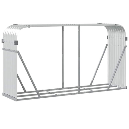 vidaXL Firewood Shelter Silver 180x45x100 cm Galvanized Steel