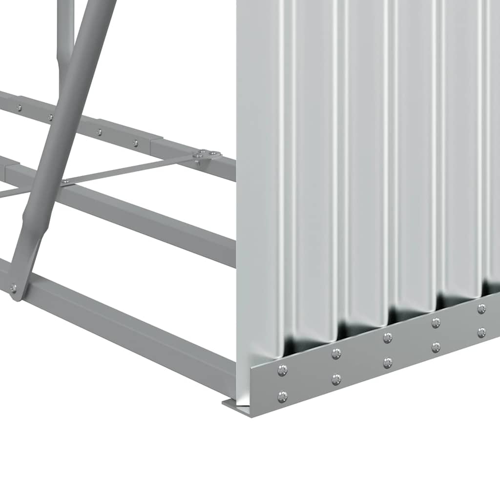 vidaXL Firewood Shelter Silver 180x45x100 cm Galvanized Steel