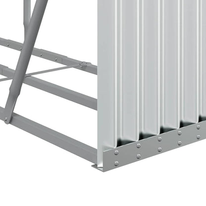 vidaXL Firewood Shelter Silver 180x45x100 cm Galvanized Steel