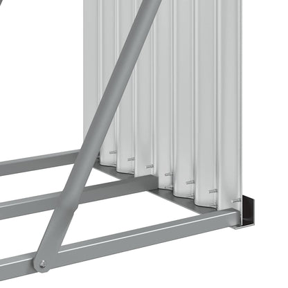vidaXL Firewood Shelter Silver 180x45x100 cm Galvanized Steel