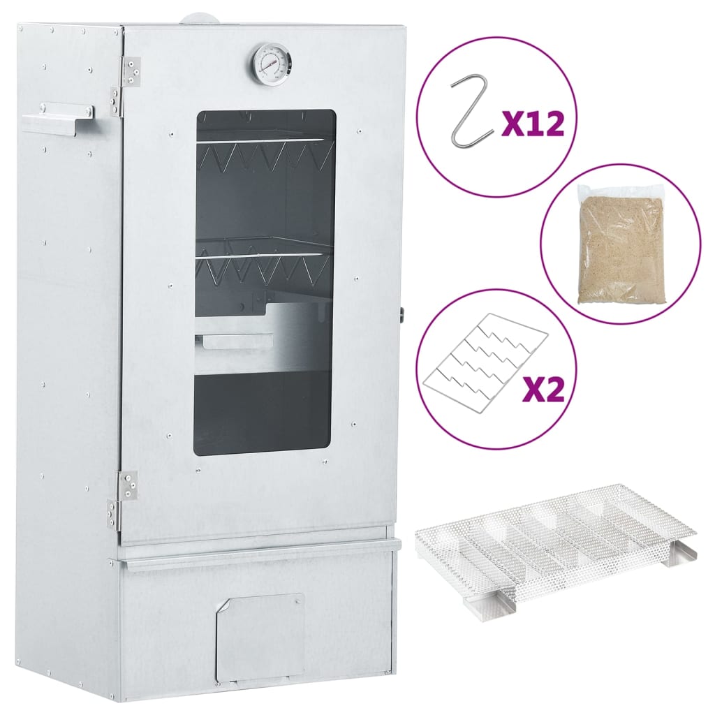 Räucherofen 83 cm Räucherschrank Smoker Kaltrauchgenerator Thermometer 2 Roste