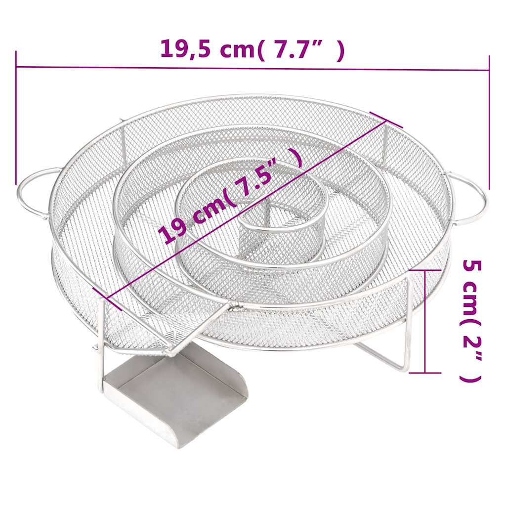 Kaltrauchgenerator Rund 19,5 cm Edelstahl Rauchgenerator für Räucherofen