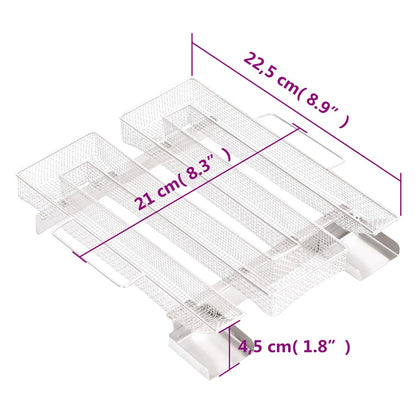 Kaltrauchgenerator 4-Seitig 22,5x21x4,5 cm Edelstahl Rauchgenerator Räucherofen