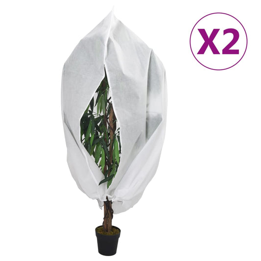 Winter fleece with zipper, 2 pieces, 70 g/m², 1 x 1.55 m, frost protection, garden fleece, plant protection