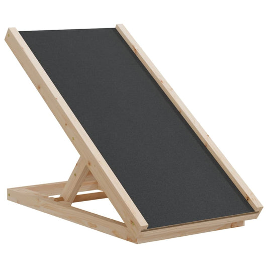 Hunderampe Grau 70x35 cm Massivholz Tanne verstellbare Rampe Einstiegshilfe