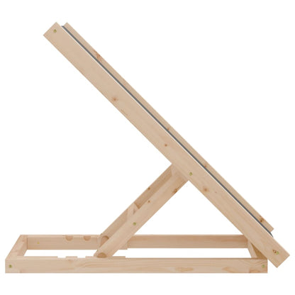 Hunderampe Grau 70x35 cm Massivholz Tanne verstellbare Rampe Einstiegshilfe
