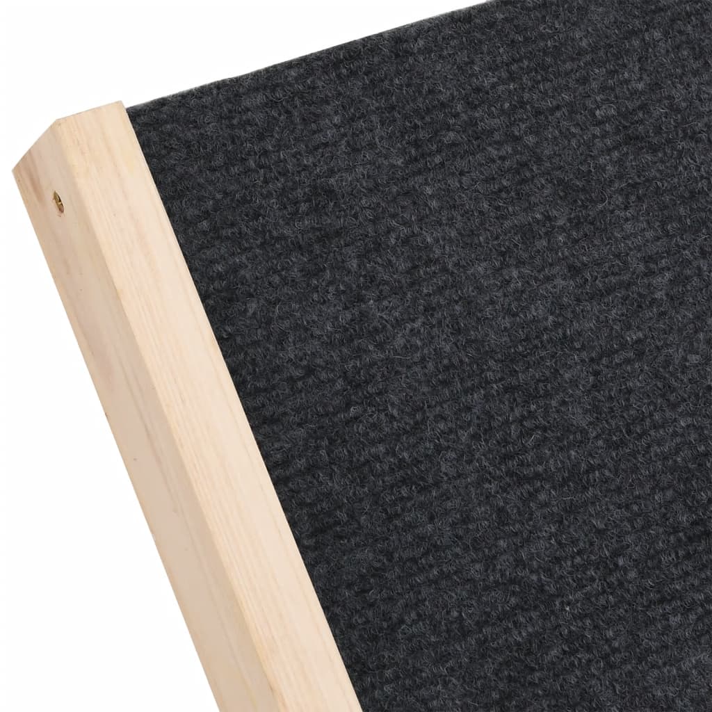 Hunderampe Grau 70x35 cm Massivholz Tanne verstellbare Rampe Einstiegshilfe
