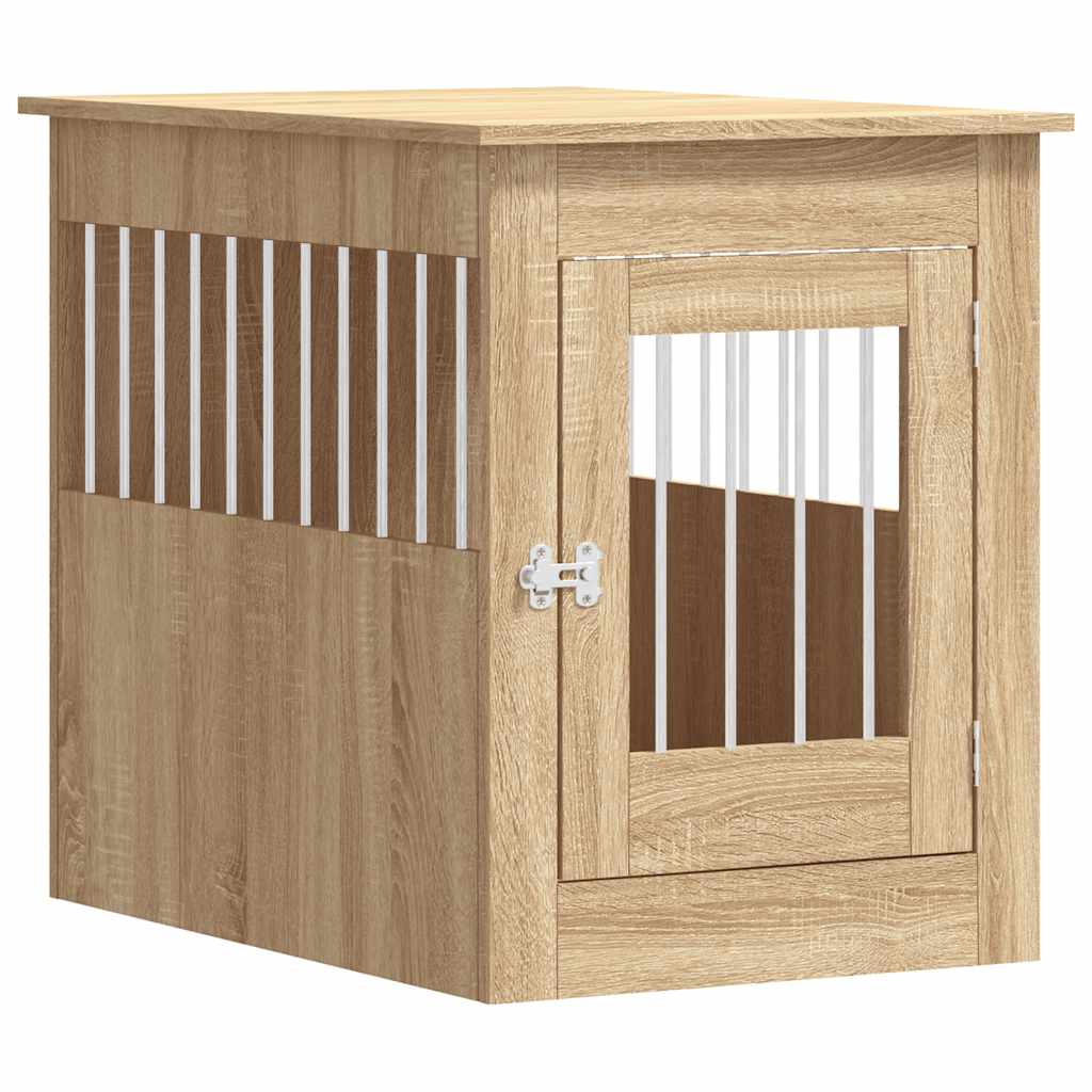 Hundekäfig im Möbelstil Sonoma-Eiche 55x80x68 cm Holzwerkstoff Hundebox