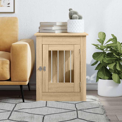 Hundekäfig im Möbelstil Sonoma-Eiche 55x80x68 cm Holzwerkstoff Hundebox