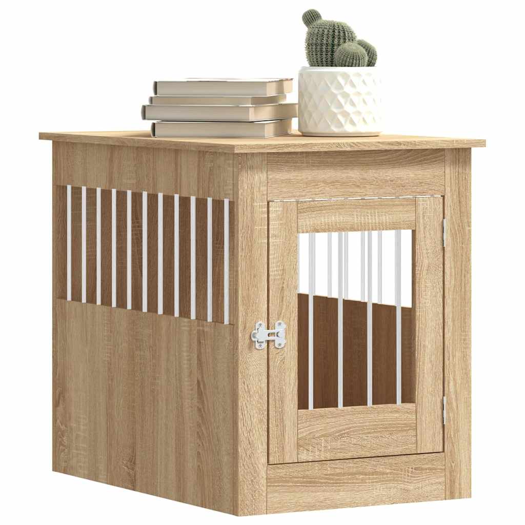 vidaXL dog crate in furniture style Sonoma oak 55x80x68 cm wood composite