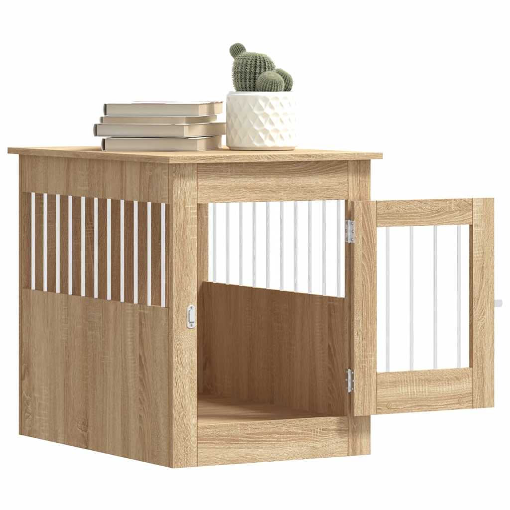 Hundekäfig im Möbelstil Sonoma-Eiche 55x80x68 cm Holzwerkstoff Hundebox