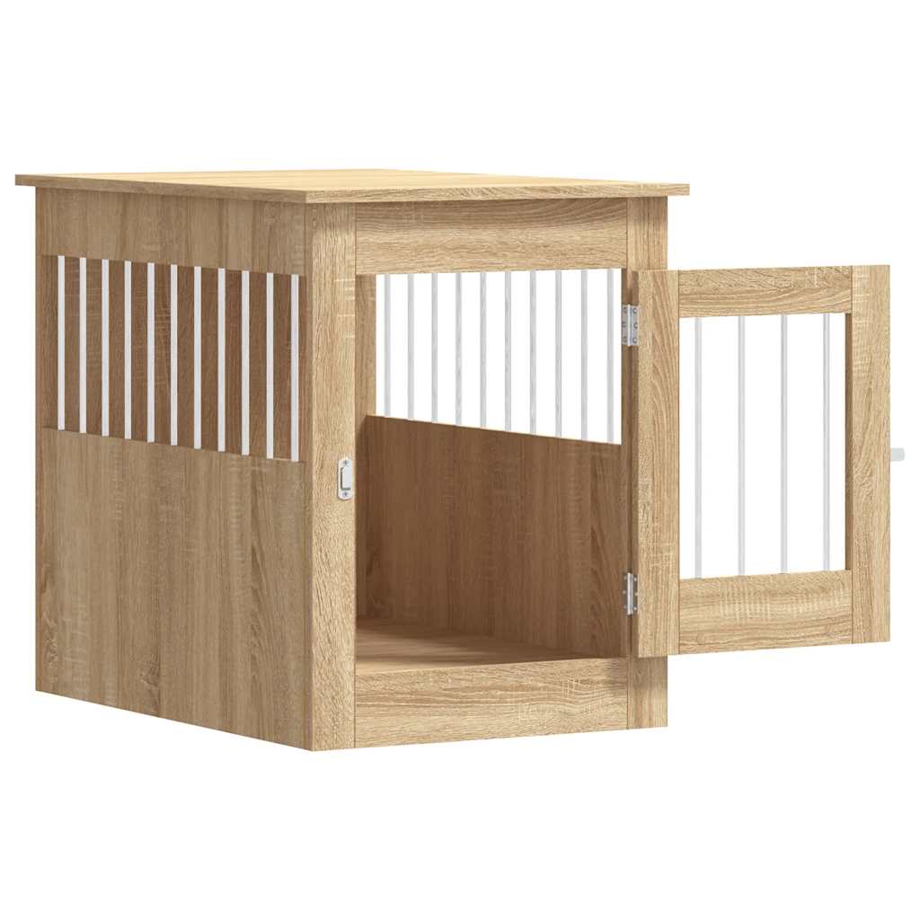 Hundekäfig im Möbelstil Sonoma-Eiche 55x80x68 cm Holzwerkstoff Hundebox