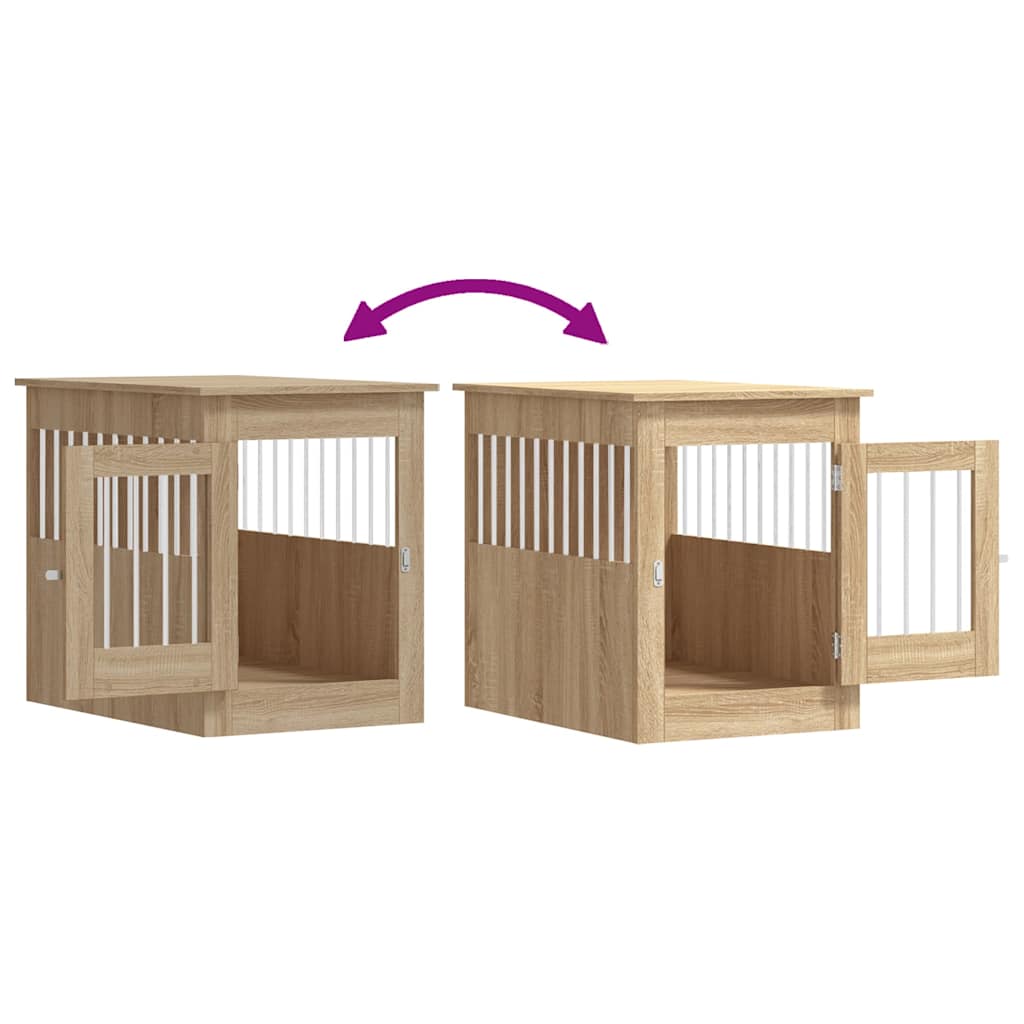 Hundekäfig im Möbelstil Sonoma-Eiche 55x80x68 cm Holzwerkstoff Hundebox