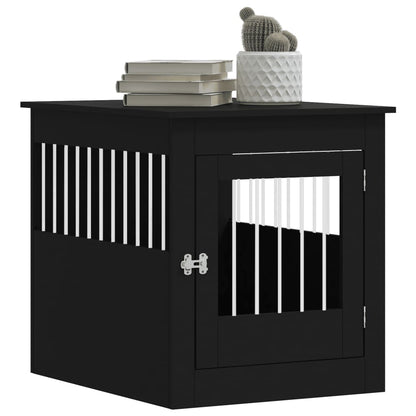 vidaXL Dog Cage in Furniture Style Black 64.5x80x71 cm Wood-based Material