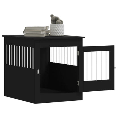 vidaXL Dog Cage in Furniture Style Black 64.5x80x71 cm Wood-based Material