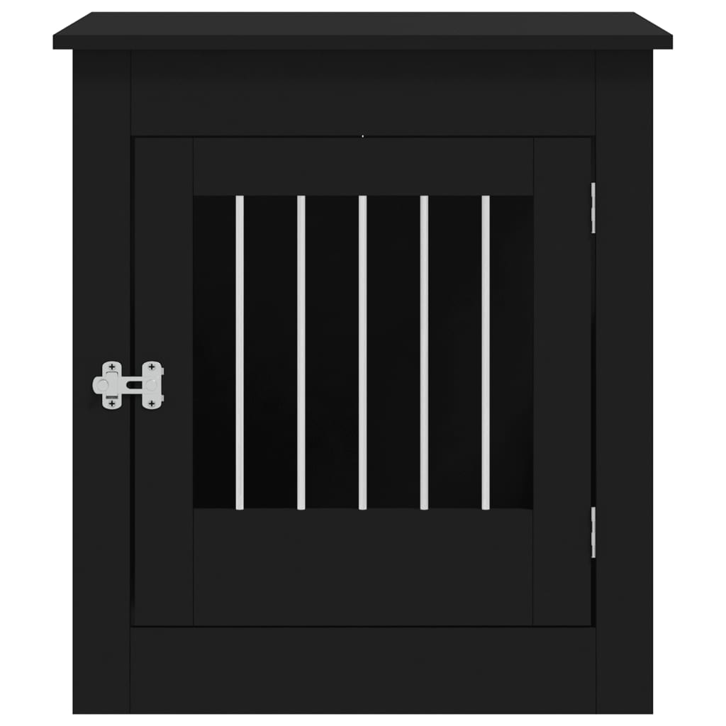 vidaXL Dog Cage in Furniture Style Black 64.5x80x71 cm Wood-based Material