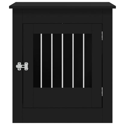 vidaXL Dog Cage in Furniture Style Black 64.5x80x71 cm Wood-based Material