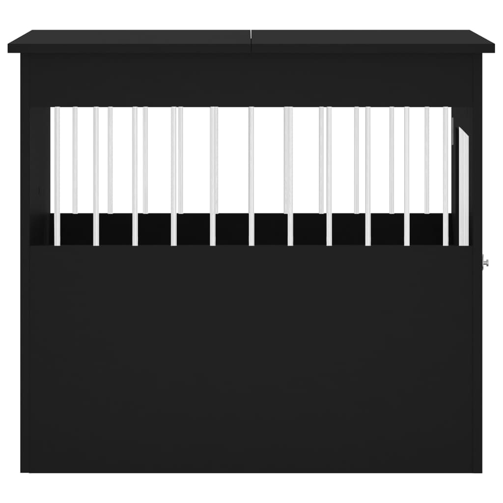 vidaXL Dog Cage in Furniture Style Black 64.5x80x71 cm Wood-based Material