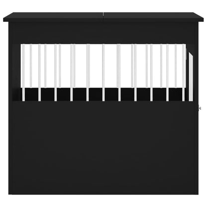 vidaXL Dog Cage in Furniture Style Black 64.5x80x71 cm Wood-based Material