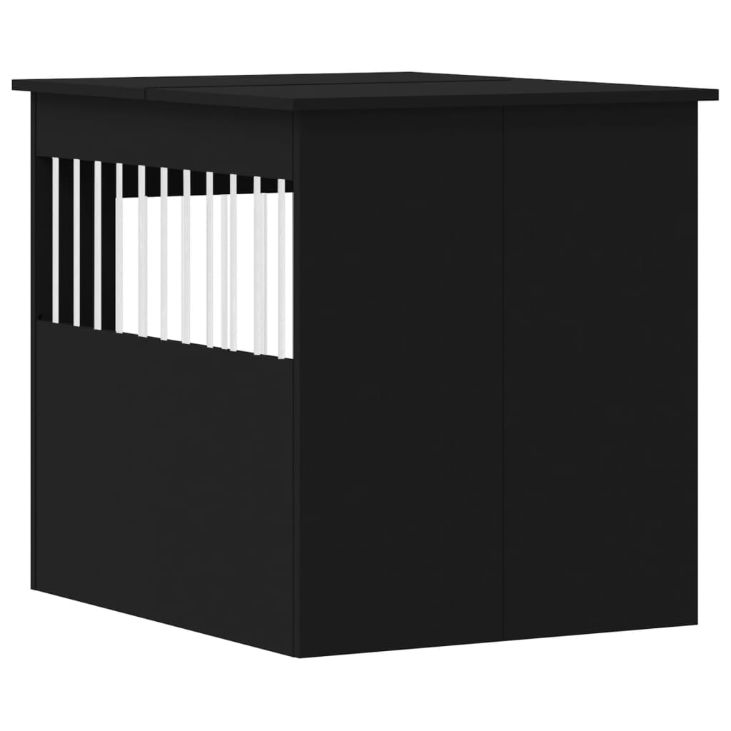 vidaXL Dog Cage in Furniture Style Black 64.5x80x71 cm Wood-based Material