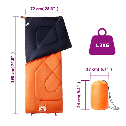 Schlafsack Erwachsene Orange Schwarz Camping 3 Jahreszeiten 1,6 kg