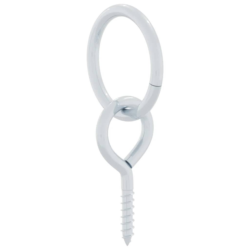 vidaXL Tie-down rings with eye screws, 3 pcs., silver steel