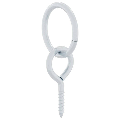 vidaXL Tie-down rings with eye screws, 3 pcs., silver steel