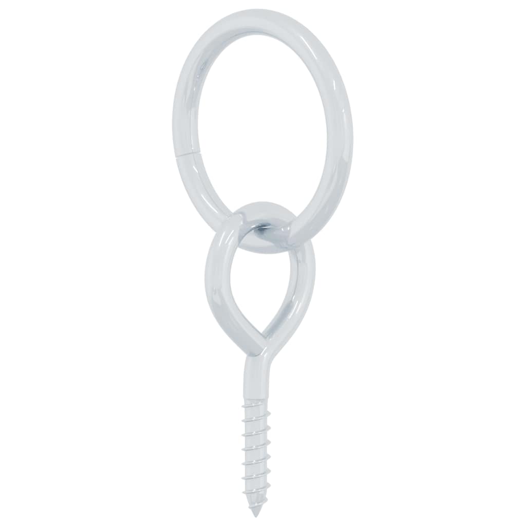 vidaXL Tie-down rings with eye screws, 3 pcs., silver steel