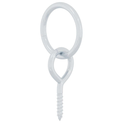 vidaXL Tie-down rings with eye screws, 3 pcs., silver steel
