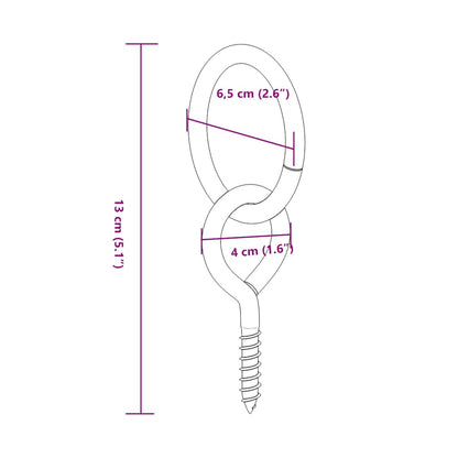 vidaXL Tie-down rings with eye screws, 3 pcs., silver steel