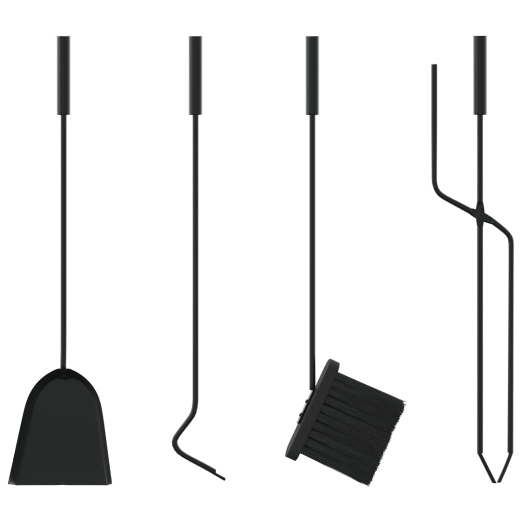Kaminbesteck 5-teilig Kaminset Zange Schürhaken Besen Schaufel Ständer Stahl