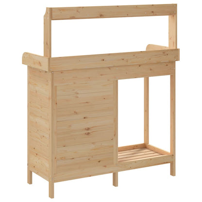 Pflanztisch mit Schrank 110,5x45x124,5 cm Massivholz Tanne naturfarben