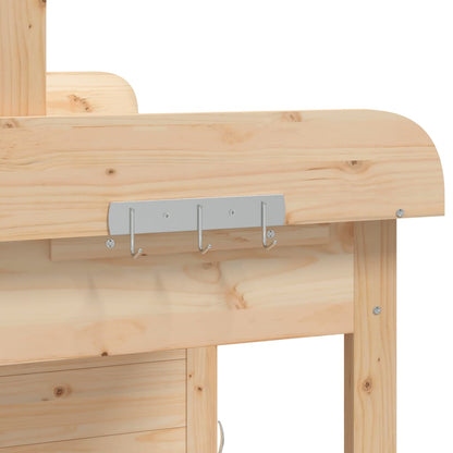 Pflanztisch mit Schrank 110,5x45x124,5 cm Massivholz Tanne naturfarben