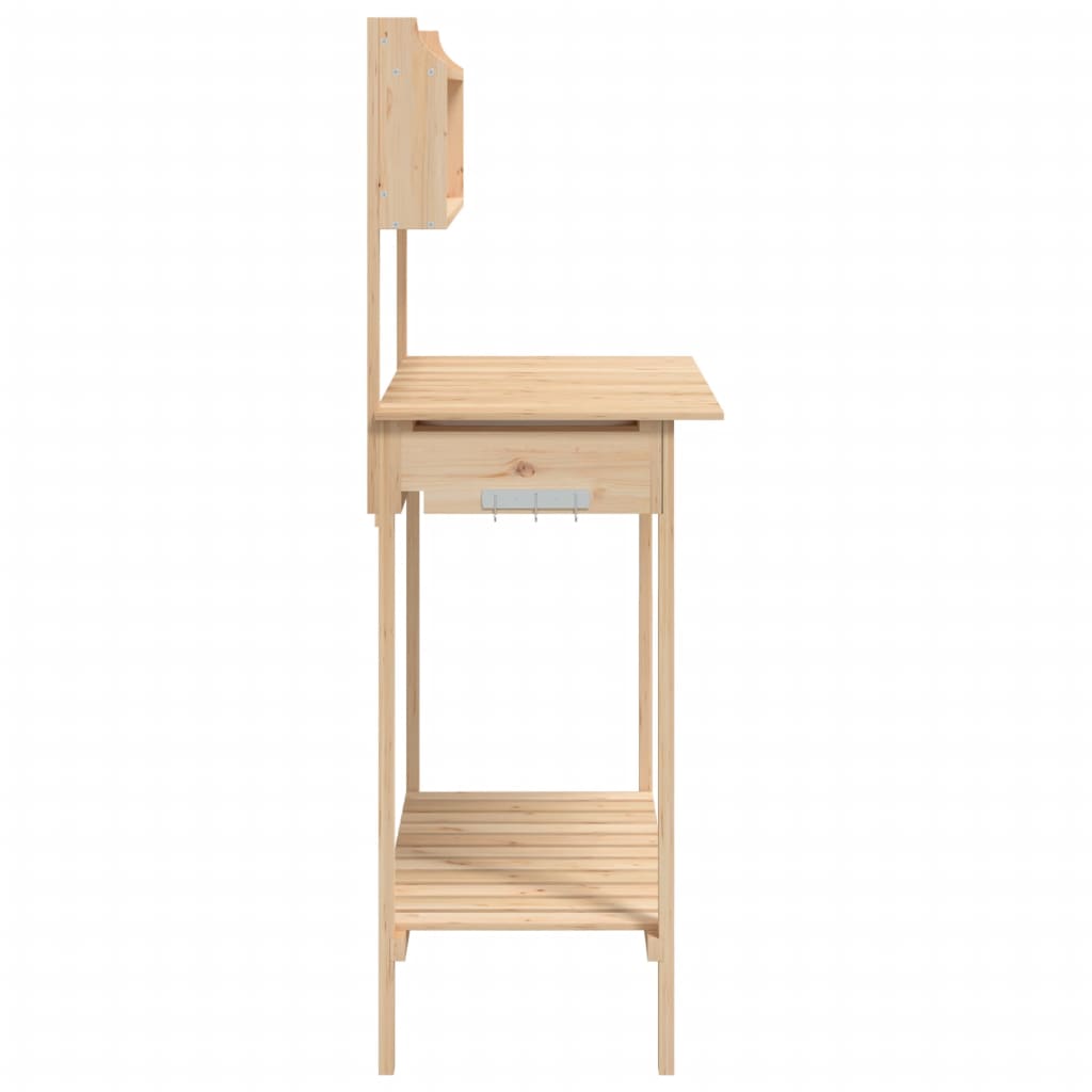 vidaXL Planting Table with Sink 147.5x44x139.5 cm Solid Fir Wood