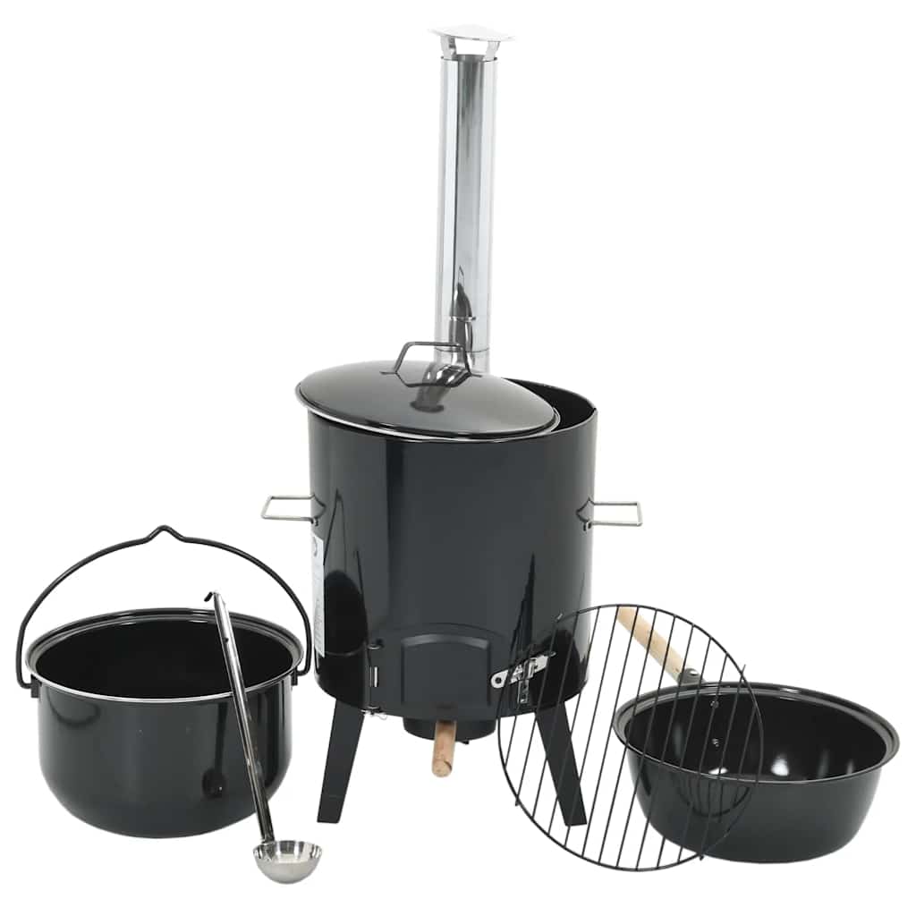 Gulaschkanone 14,3L Gartenofen Feldküche Kesselofen mit Zubehör