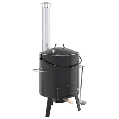 Gulaschkanone 14,3L Gartenofen Feldküche Kesselofen mit Zubehör