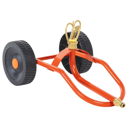 Rasensprenger mit Rädern 360° mobiler Sprinkler-Schlitten Messing Gartenregner